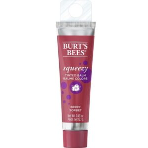 Burt’s Bees 100% Natural Origin Squeezy Tinted Lip Balm – Berry Sorbet – Deep Red Purple Lip Care