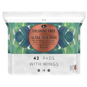 L. Chlorine Free Ultra Thin Pads Regular Absorbency Organic Cotton Feminine Hygiene
