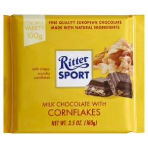 Ritter Sport Chocolate Bar Milk Chocolate Corn Flakes 3.5 Oz Bars Case of 10 – All Confections