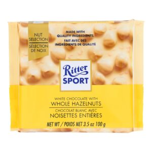 Ritter Sport White Chocolate With Whole Hazelnuts 3.5 Oz Confections