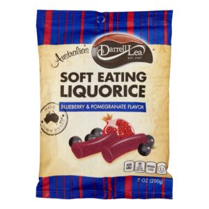Darrell Lea Blueberry Pomegranate Flavor Soft Eating Liquorice, 7 Oz, (Count of 8) Confections