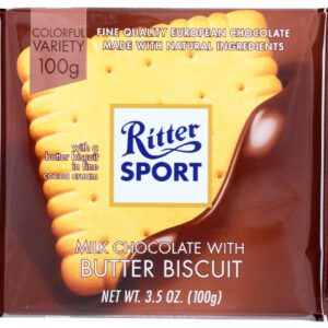 Ritter Sport Milk Chocolate with Butter Biscuit 3.5 Oz Confections