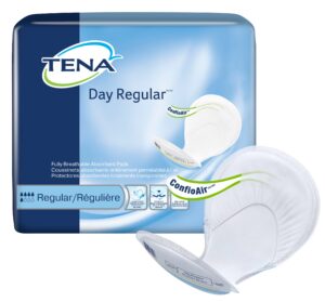 TENA ProSkin Day Regular Absorbent Unisex Pads - Moderate Absorbency, Blue, Pack of 46