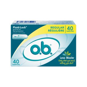 O.b. Original Applicator-free Tampons, Regular Unscented, Regular – 40.0 Ea Feminine Hygiene