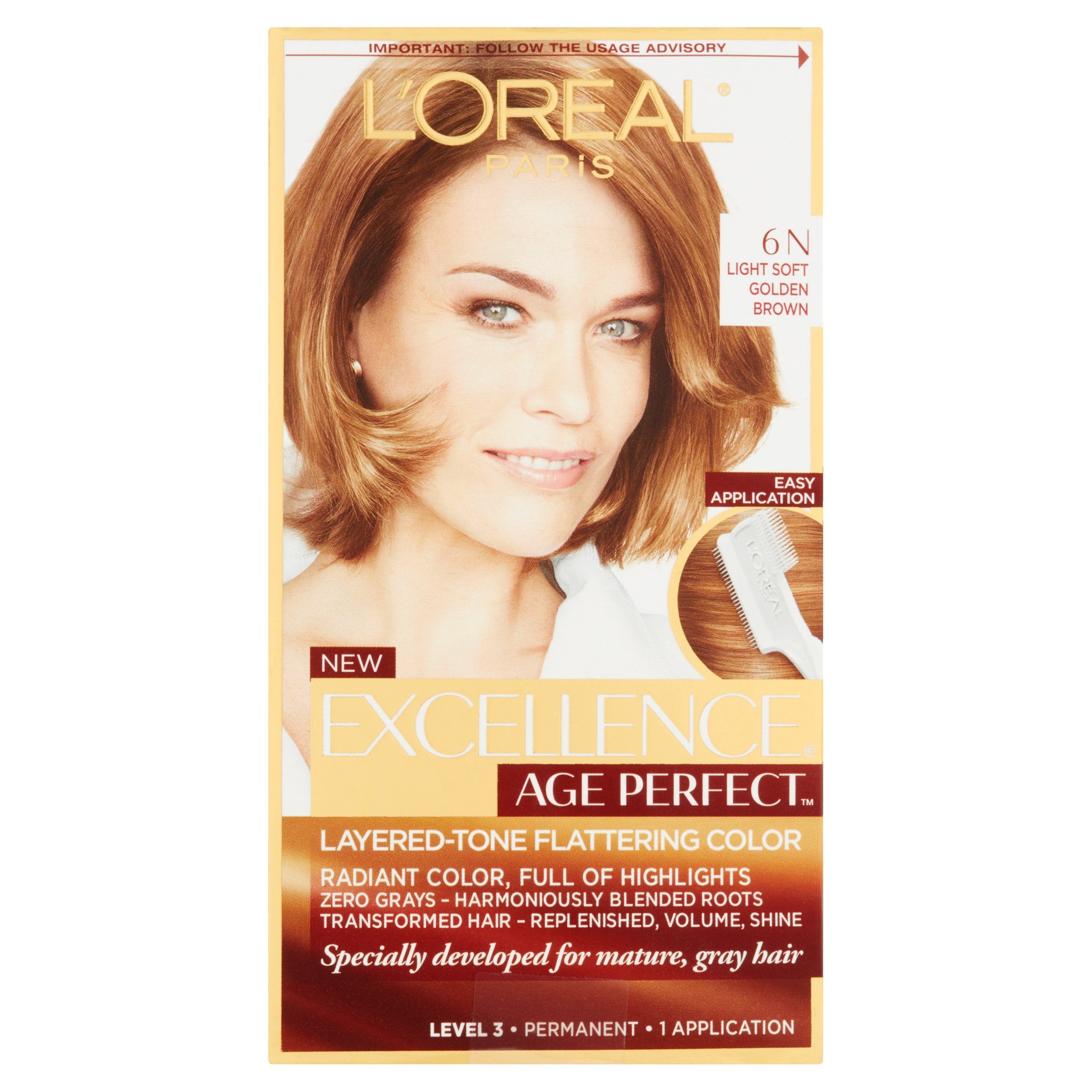 L'oreal Paris Excellence Age Perfect 6n Lights Soft Golden Brown