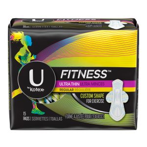 U By Kotex Fitness Ultra Thin Pads With Wings, Regular Absorbency, Fragrance-free Feminine Hygiene