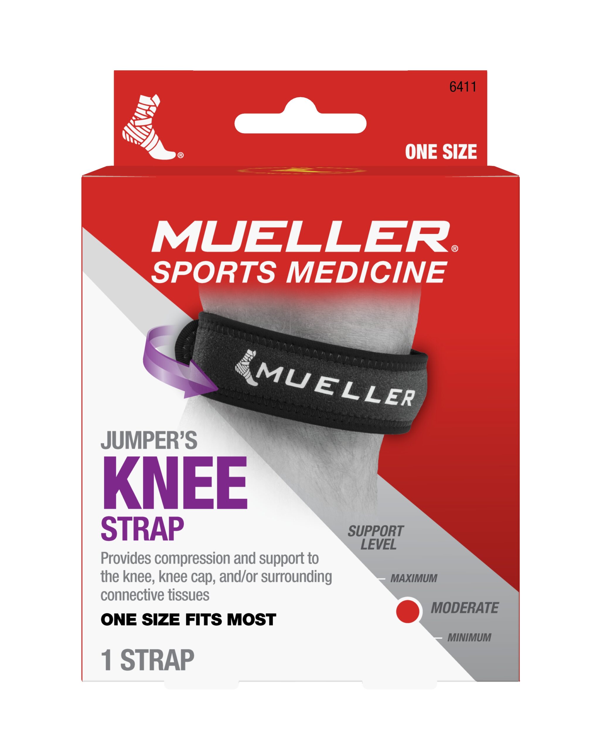 Mueller Jumper's Knee Strap, Moderatesupport, Model 6411 One Size - 1.0 Ea