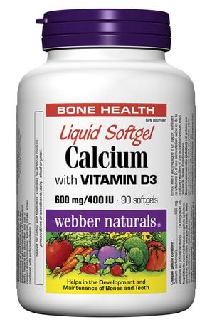 Webber Naturals Calcium Vitamin D3, 600 Mg/400 Iu