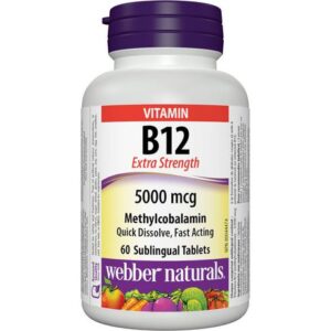 Webber Vitamin B12 Extra Strength 5000 Mcg Methylcobalamin Sublingual Tablets 60.0 Tab
