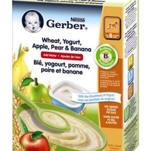 Gerber Baby Cereal – Wheat, Yogurt, Apple, Pear & Banana (add Water) Baby Food