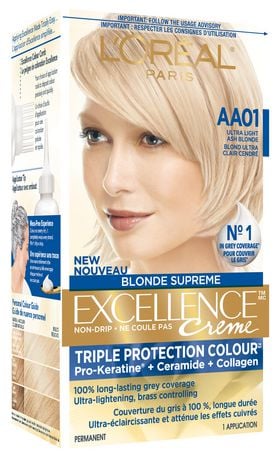 L'oreal Excellence Creme Triple Protection Colour Permanent - Ultra Light Ash Blonde Aa01