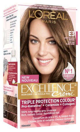 L’oreal Excellence Creme Triple Protection Colour Permanent – Light Golden Brown E3 Hair Colour Treatments