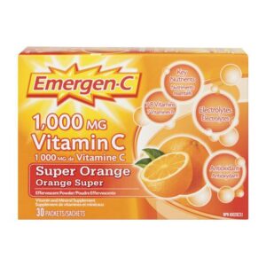 Emergen C Emergen-c Vitamin C & Mineral Supplement Fizzy Drink Mix, Super Orange, Vitamins And Minerals
