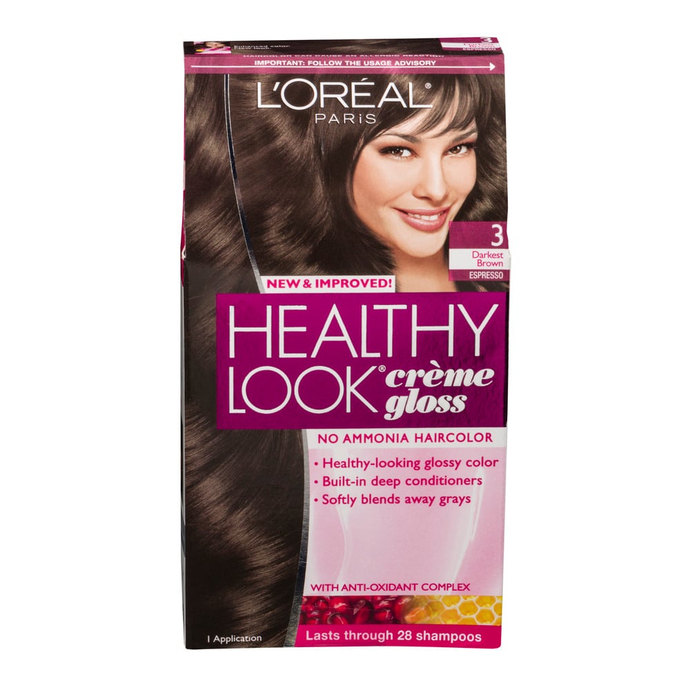 L'oreal Paris Healthy Look Creme Gloss 3 Darkest Brown Espresso, 1.0 Kit