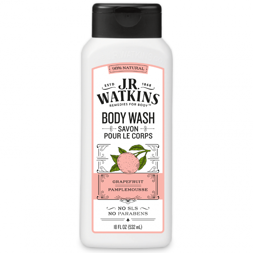 J.r. Watkins Daily Moisturizing Body Wash, Grapefruit, 18 Oz Bottle