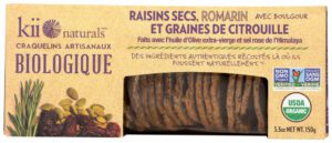 Kii Naturals Organic Raisin, Rosemary & Pumpackin Seed Artisan Crisps, 5.3 Oz.