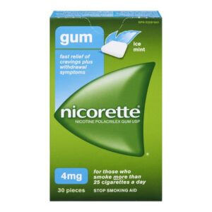 Nicorette Nicotine Gum, Quit Smoking Aid, Ultra Fresh Mint, 4mg