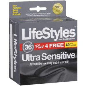 Lifestyles Ultra Sensitive 36 Lubricated Latex Condoms 36.0 Count Family Planning