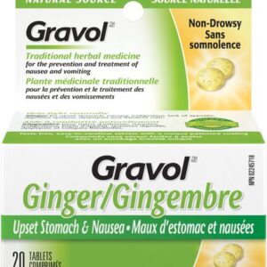 Gravol Ginger Non-drowsy Tablets 20.0 Tab Antinauseants