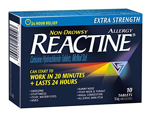 Reactine Extra Strength 24 Hour Allergy Medicine, Antihistamine 10mg Antihistamines