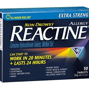 Reactine Extra Strength 24 Hour Allergy Medicine, Antihistamine 10mg Cough and Cold