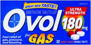 Ovol Ultra Strength 180mg Chewable, Cherry Flavour, 32 Antacids and Digestive Support