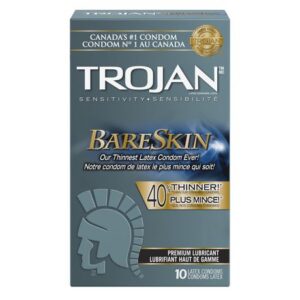 Trojan Bareskin Lubricated Condoms, Super Thin & Sensitive 10.0 Count Family Planning
