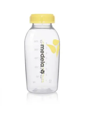 Medela Breast Milk Bottle Clear Bottle With Yellow Lid 8oz