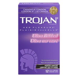 Trojan Her Pleasure Ultra Ribbed Lubricated Condoms 12.0 Count Condoms and Contraceptives