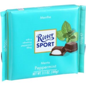 Ritter Sport Chocolate Bar Dark Chocolate Peppermint 3.5 Oz Bars Case Of 12 – All Confections
