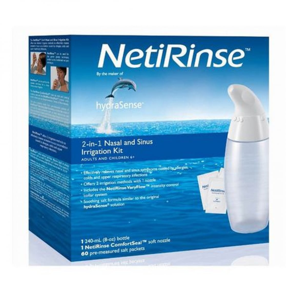 Netirinse HydraSense NetiRinse 2in1 Nasal and Sinus Irrigation Kit, Helps Reduce and Relieve