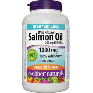 Webber Wild Alaskan Salmon Oil 1000 Mg 200 Mg Epa/dha 180.0 Capsules