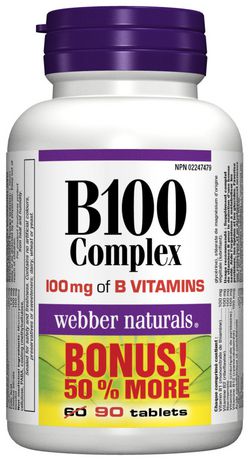 Webber Naturals B-komplex 100 Mg Forte Bonus 60 +30 Tbl.