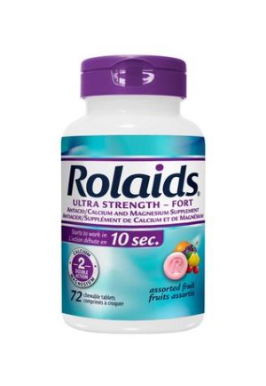 Rolaids Ultra Strength Fruit Flavoured Antacids 72.0 Tab