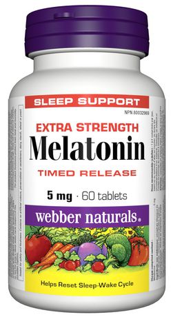 Webber Melatonin Extra Strength 5 Mg Timed Release 60.0 Tab