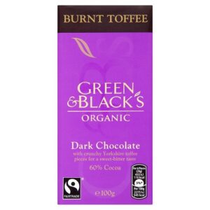 Green & Black’s Organic Dark Burnt Toffee Chocolate 100g Confections