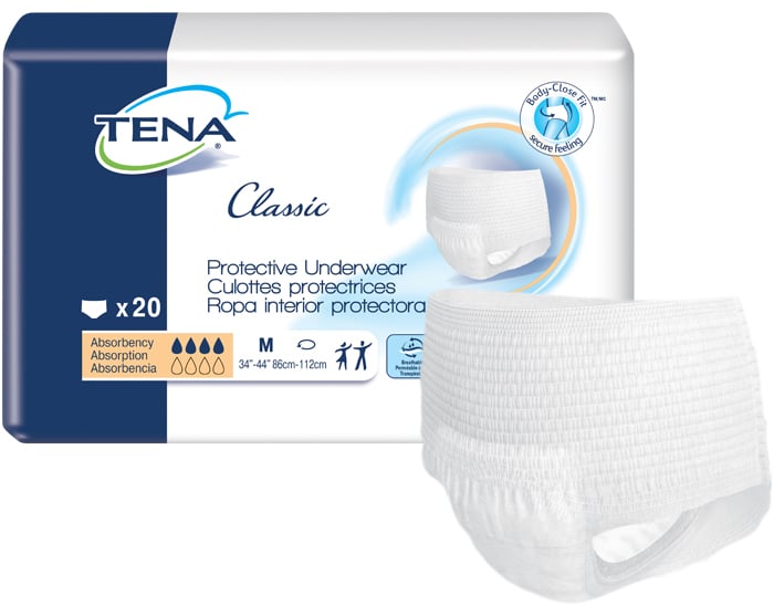 72533101 White Medium Tena Classic Adult Moderate Absorbent Underwear