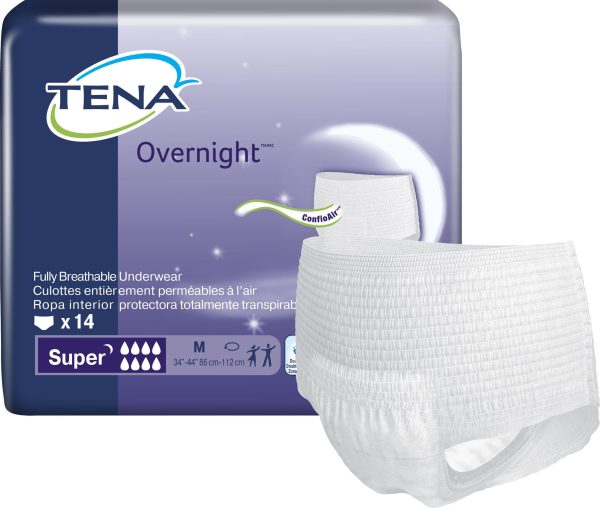 22353104 White Medium Tena Overnight Super Adult Heavy Absorbent Underwear Incontinence