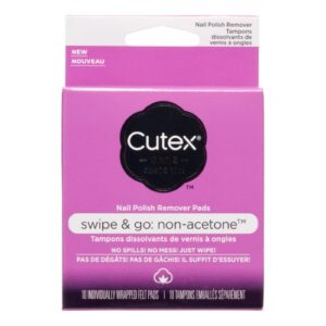 Cutex Swipe And Go Non-acetone Remover Pads, 10 Ct, 10 Count Manicure and Pedicure