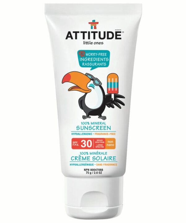 Attitude Baby & Kids 100% Mineralsunscreen Spf 30 – Fragrance Free 75g Sunscreen
