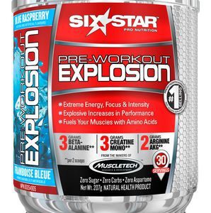 Six Star Pro Nutrition Six Star Pre-workout Explosion Blue Raspberry Powder, 30 Serving Meal Replacement