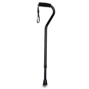 Hugo Adjustable Offset Handle Cane With Cushion Top And The Ultra Grip Tip, Black Mobility Aids