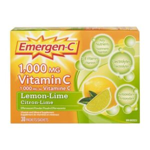 Emergen-c Lemon-lime 1000mg Vitamin C / Electrolytes / B Vitamins Mineral Supplement Vitamins And Minerals