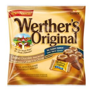 Werther’s Original – Bonbon Au Chocolat, Sans Sucre Ajouté, 12 Bonbons/60 G (339956-70) | Werther’s Original Confections