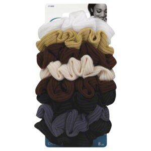 Goody Ouchless Ribbed Hair Scrunchies Assorted Neutral Colors 8 Ct
