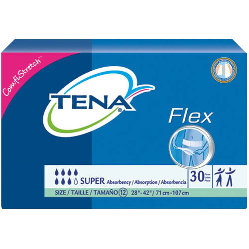 Tena Flex Super Adult Heavy-absorbent Incontinence Belted Undergarment, Size 12 Pack of 10