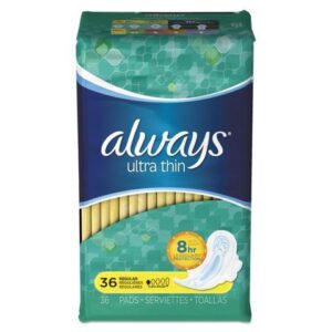 Always Ultra Thin Regular Pads With Wings Unscented Unscented, Size 1 – 36.0 Ea Feminine Hygiene
