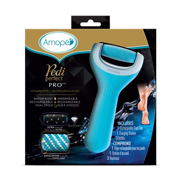 Amope Pedi Perfect Wet & Dry Rechargeable Foot File – 1.0 Ea Foot