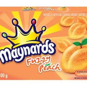 6 Box of Maynards Fuzzy Peach Candy Made with Real Fruit Juice 100g Each Box, Made in Canada Confections
