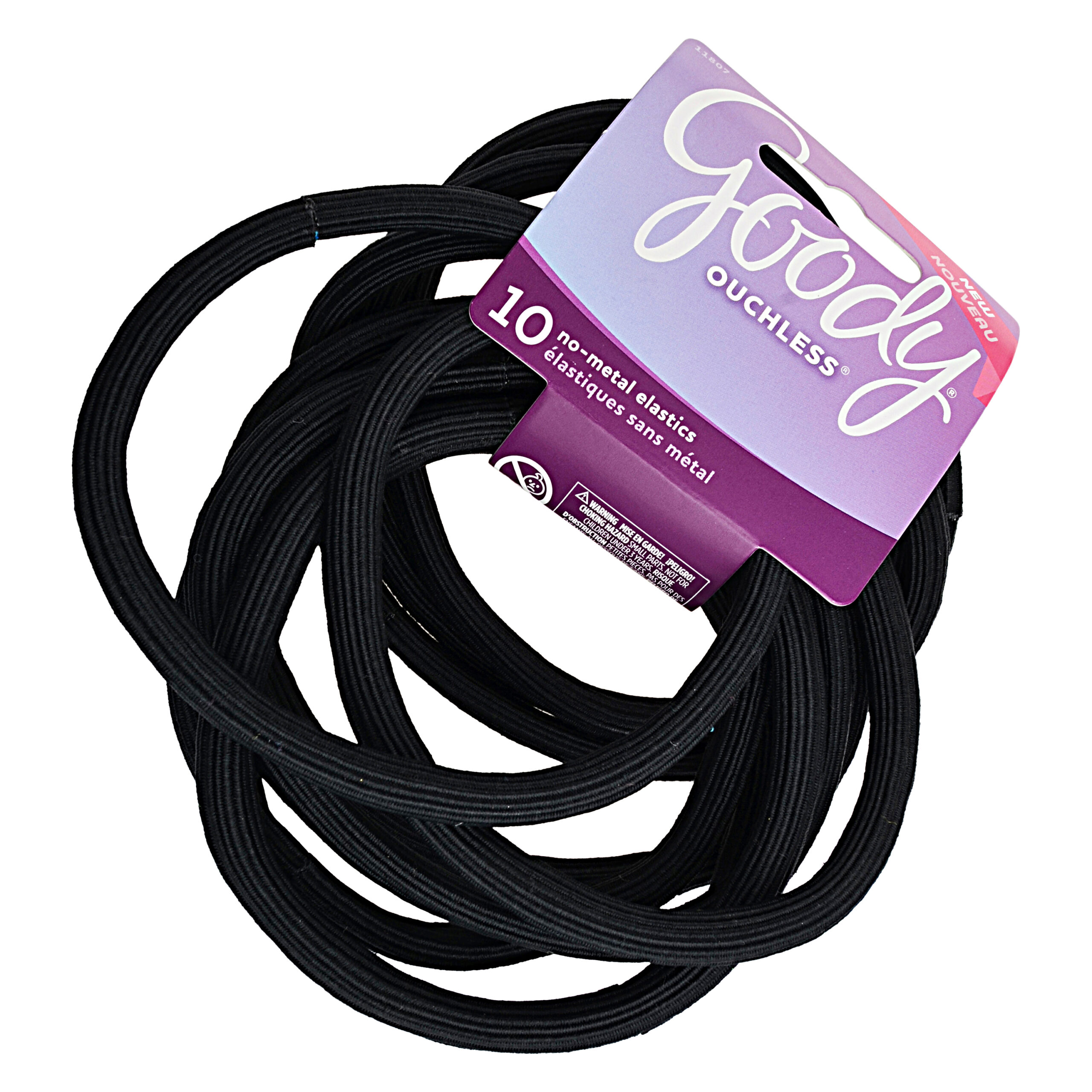 Goody Ouchless Xtra Long Extra Thick Elastic Hair Ties - Black - 10ct